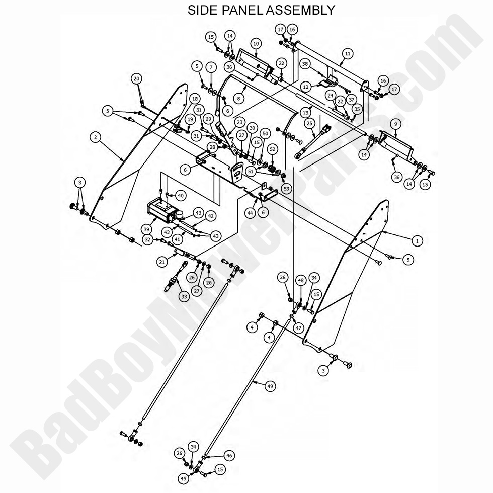 1665 - Bad Boy Mower Parts Lookup > 2017 > Walk Behind > Side Panel Assembly